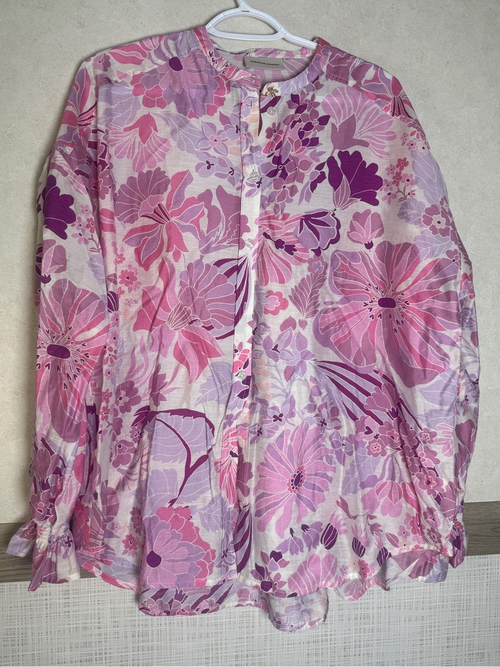 Floral‎ Button-Front Blouse in Pink